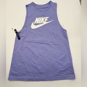 Men’s NIKE Sportswear Active Athletic Futura Purple Logo Tank Top Sz Small NWT